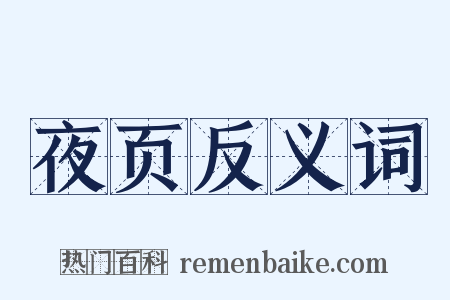 夜页反义词是什么意思的图片